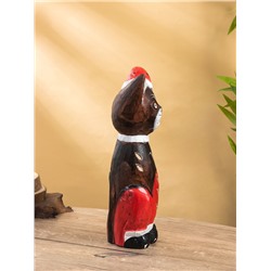Фигура интерьерная «Кот новогодний», 14×10×40 см, дерево
