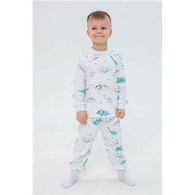 Пижама интерлок Морфей 10117 (Белый/бирюза)
