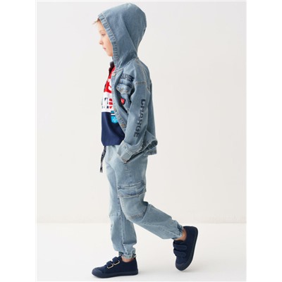 Брюки текстильные джинсовые для мальчиков