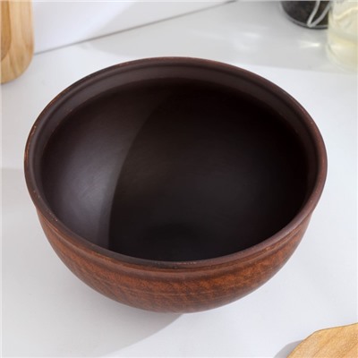 Салатник «Гладкий‎‎», 700 мл., 8×15×15 см, красная глина