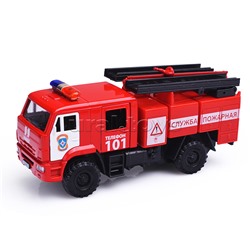 Машина металл Камаз-43502 МЧС 15,5 см, двери, подв дет, инер, кор.