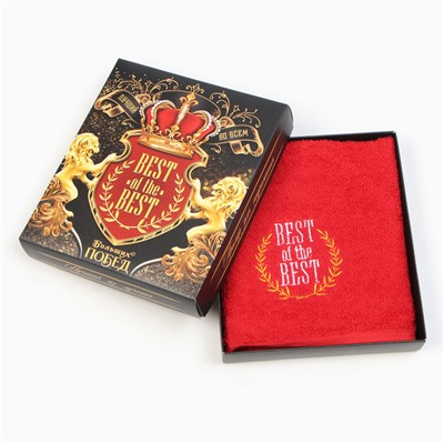 Полотенце махровое «Этель. Больших побед», 35×50 см, хлопок 100%, красное