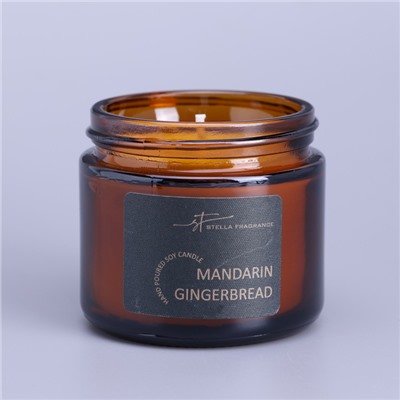 Ароматическая свеча в банке Mandarin gingerbread, соевый воск, 50 г, мандарин, пряник