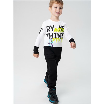 Фуфайка трикотажная для мальчиков (футболка с длинными рукавами)