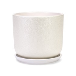 Горшок для цветов «Жемчуг», 5.4 л, d=21.5 см, h=19 см, керамический, с поддоном, белый