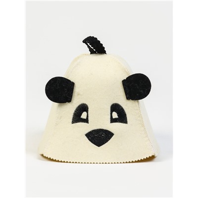 Шапка для бани и сауна «Панда», шерсть 100%, детская, «Добропаровъ»