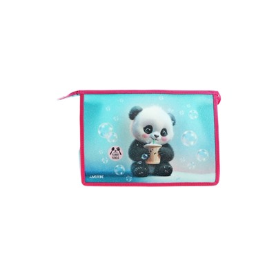 Папка для тетрадей А4, 330×230×100 мм, deVENTE Yummy Panda, молния сверху, пластиковая, для девочки