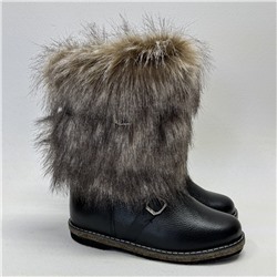 Унты мужские короткие мех “Песец” кожаные на войлочной подошве