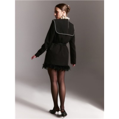 Пиджак женский с накидкой MINAKU: Casual Collection, чёрный, размер 50