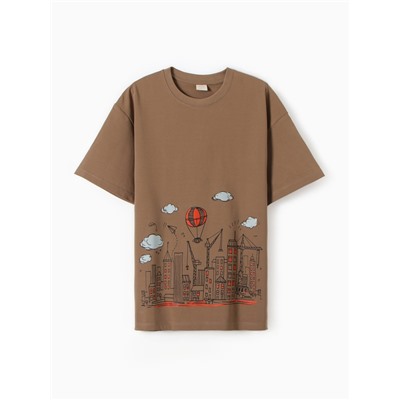 Футболка мужская MINAKU: Art, коричневая, р-р 42-44