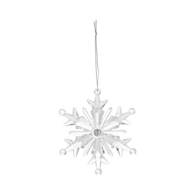 Подвеска светодиодная «Ледяная снежинка» 11 см, 1 LED, от батареек LR41×3, свечение синее/красное