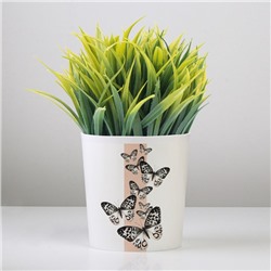 Кашпо для цветов «Бабочки», 1.6 л, d=14 см, h=14 см, пластиковое