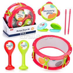 Набор музыкальных инструментов "Джазовый квартет" красный, в коробке