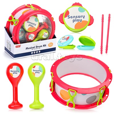 Набор музыкальных инструментов "Джазовый квартет" красный, в коробке