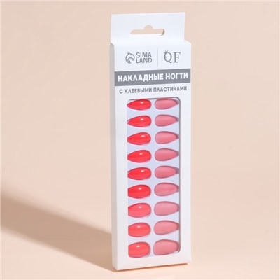 Накладные ногти, 24 шт., с клеевыми пластинами, форма миндаль, цвет неоновые/матовые, розовые