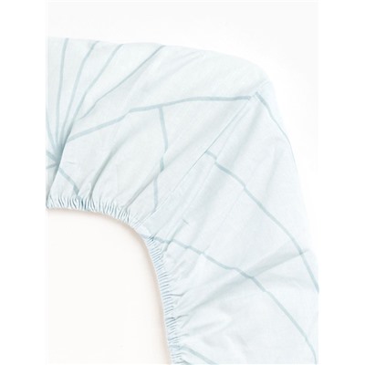 Простыня на резинке 2-спальная «Этель» Line art (вид 2), 160×200+25 см, поплин