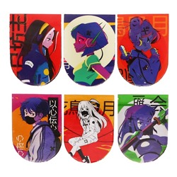 Набор закладок магнитных Calligrata «Киберпанк Anime», 6 шт.