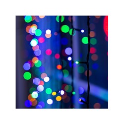 Гирлянда «Занавес» 2×6 м, IP44, УМС, тёмная нить, 1440 LED, свечение мульти, 220 В
