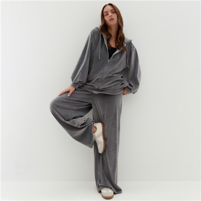 Костюм женский (толстовка, брюки) KAFTAN Plushy, размер 40-42, серый