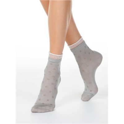 Классические CONTE CLASSIC Носки из вискозы с глянцевым рисунком и декоративной прозрачной сеткой