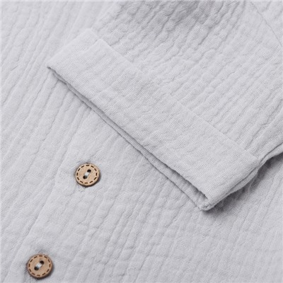 Костюм детский (рубашка и шорты) «Крошка Я», рост 68-74, серый