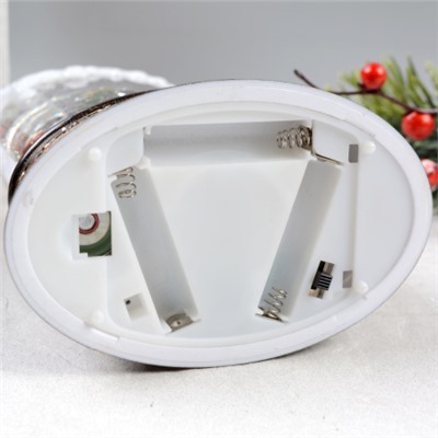 Светильник Новогодний настольный светодиодный 12,5x8x25 см Снеговик у ёлки музыкальный / NG206-65 /уп 12/АКЦИЯ