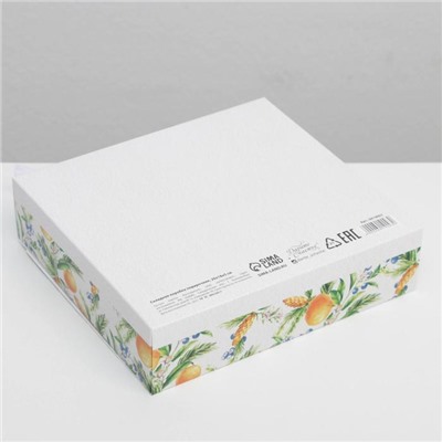 Коробка подарочная новогодняя складная «Мандарины», 20×18×5 см, Новый год