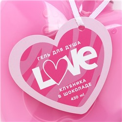Гель для душа Love, 430 мл, аромат клубники в шоколаде, Чистое счастье