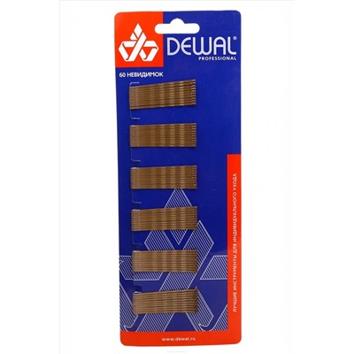 Dewal Невидимки для волос волна 3011B-2, 50 мм, бронза, 60 шт. KRISTALLER, 1111904