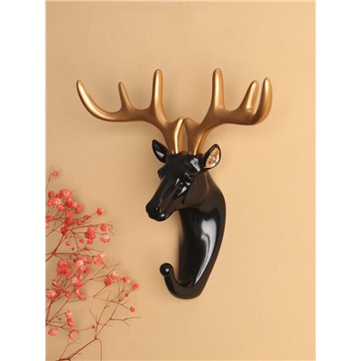 Декор настенный с вешалкой TAKE IT EASY «Олень», панно, 16.5×16 см, чёрный