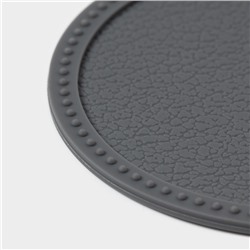 Набор подставок под горячее, под кружку, силикон, 6 шт., d=8 см, серый