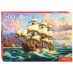 Пазлы 500 "Парусник на рассвете"