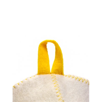 Шапка для бани и сауны «Матрешка в очках», полиэфир, шерсть, белая