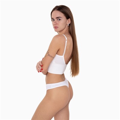 Трусы женские стринги, белые, размер 44