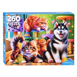 Пазлы 260 "Дружные домашние животные"