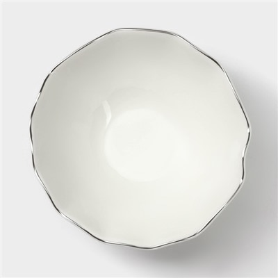 Салатник фигурный Magistro La Perle, 300 мл, d=13 см, фарфор, белый
