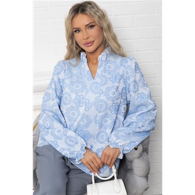 Блуза Доменика (бело-голубая) Б15015-18М