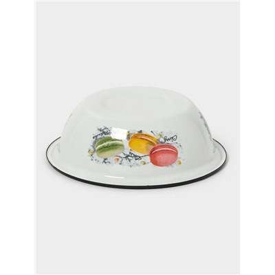 Миска эмалированная «Цветное печенье», 1 л, белая