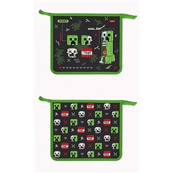 Папка для тетрадей А5 на молнии сверху пластиковая "Пиксель бум" 1 отделение (094817) 01026 Хатбер