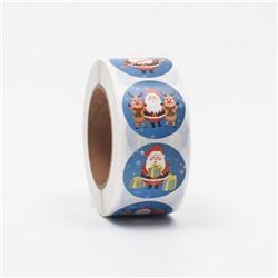 Наклейки в рулоне «Санта», 500 шт., 2.5×2.5 см