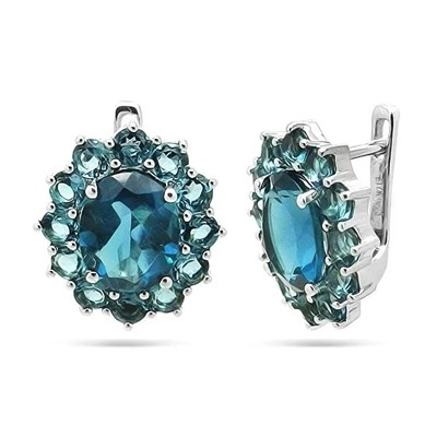 Серьги из серебра лондон топаз кварц, Капитолина