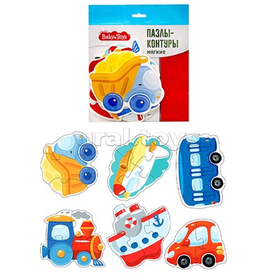 Пазлы-контуры мягкие "Транспорт" 6 штук Baby Toys