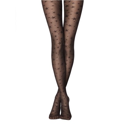 CONTE ETOILE Колготки женские с имитацией мелкой сетки и рисунком "звезды"