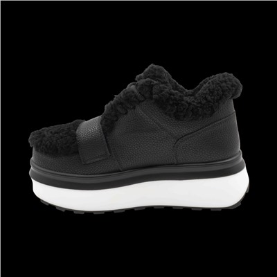 Ботинки на меху из натуральной кожи ZD8 черные