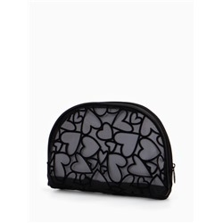 Косметичка полукруглая Black beauty, на молнии, чёрная