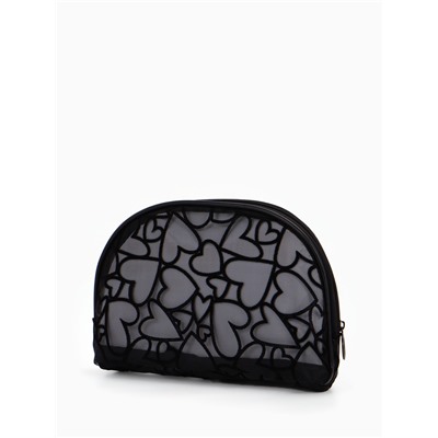 Косметичка полукруглая Black beauty, на молнии, чёрная