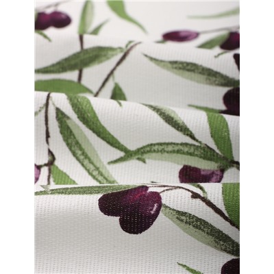 Фартук кухонный «Доляна» Olives, 60×70 см, 100% хлопок, рогожка 164 г/м², белый
