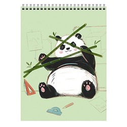 Блокнот на спирали А6 60л клетка "Панда" БСК660370 Listoff