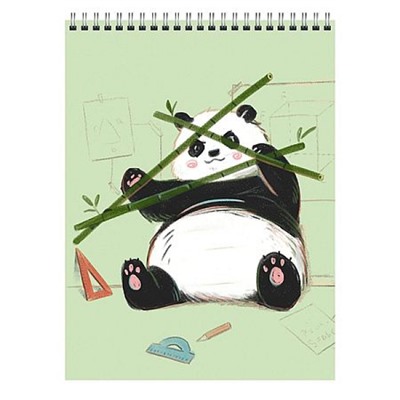 Блокнот на спирали А6 60л клетка "Панда" БСК660370 Listoff