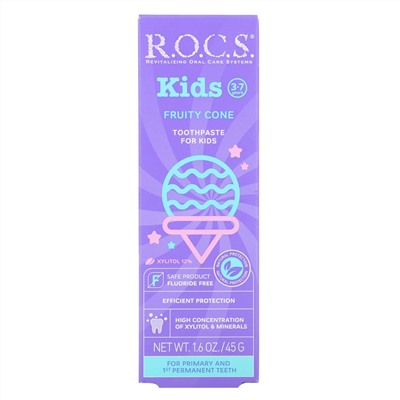 R.O.C.S., Kids, зубная паста со вкусом фруктового мороженного, для детей 3‒7 лет, 45 г (1,6 унции)
